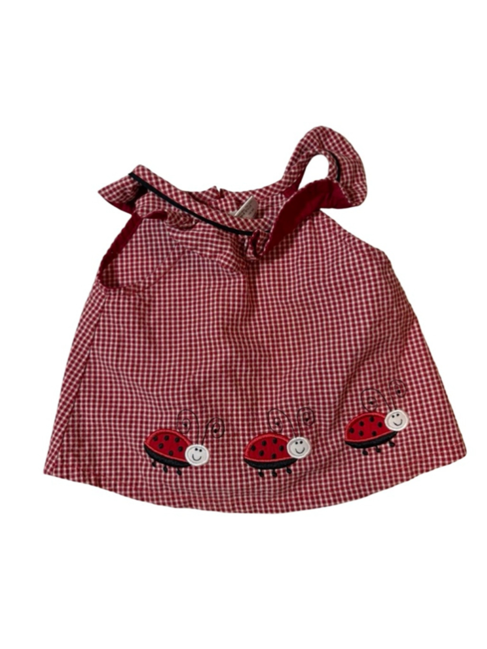Austin & Ashley Red Gingham Ladybug Applique Girls Dress Cottagecore Size 3T